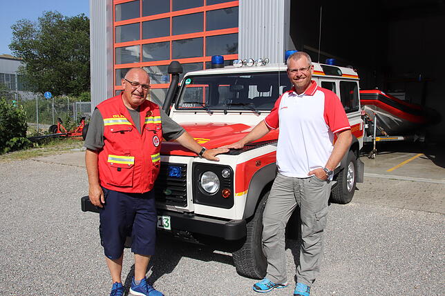 Thomas Wulst (Stellvertretender Vorsitzender) und Clemens Menge (Vorsitzender) von der DLRG-Ortsgruppe Konstanz.