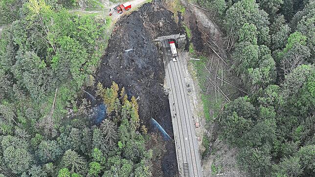 Aus der Luft ist deutlich zu sehen, welche Fläche das Feuer zerstört hat. Insgesamt beträgt die verbrannte Fläche laut Polizei rund 100 ...