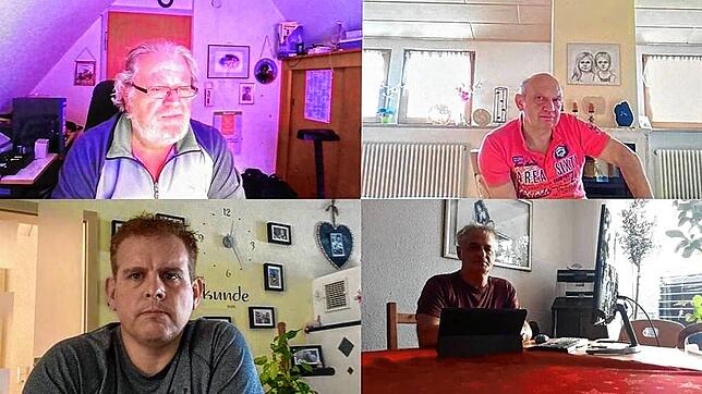 Die Mitglieder der Blumberger FDP beim Telefon-Interview mit dem SÜDKURIER. Oben von links Fraktionssprecher Werner Waimer und Stadtrat ...