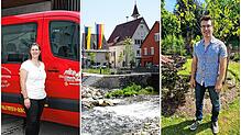 Der neue Mittelpunkt in Aach: Besonders gelungen sind im Zuge der Ortssanierung der Fußweg entlang der Aach, die Ortsmitte und der neue ...
