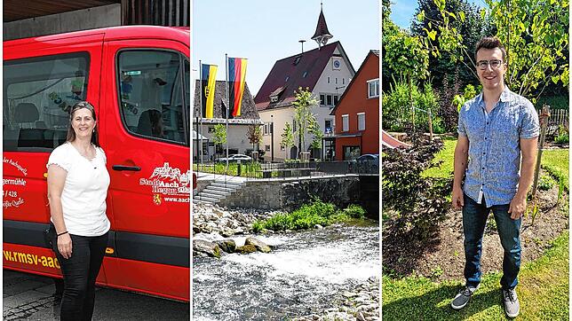 Der neue Mittelpunkt in Aach: Besonders gelungen sind im Zuge der Ortssanierung der Fußweg entlang der Aach, die Ortsmitte und der neue ...