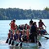Hoch her geht es stets bei den Rheinstromtagen in Schwörstadt, wenn die Drachenboote ins Rennen gehen.