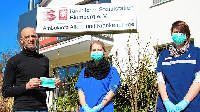 Bei der Kirchlichen Sozialstation Blumberg reichen die Atemschutzmasken für diese Woche noch aus. Und dann? Markus Leichenauer, der ...