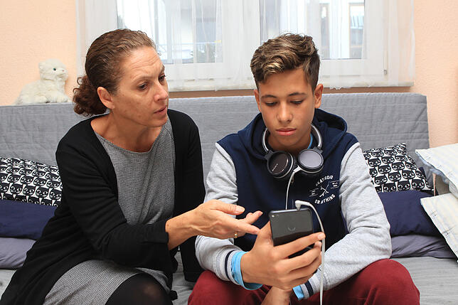 Sybille Perez Rodriguez mit Sohn Luisin.