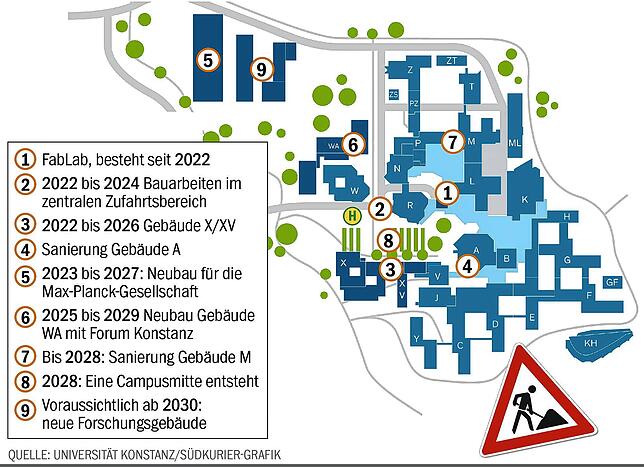 Bild 1: Eine riesige Baustelle: Die Universität könnte sich bis 2060 verdoppeln