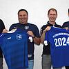 Neue Wege im oberen Wutachtal: Das Quartett (von links) Niclas Zimmermann (FC Weizen), Benjamin Böhler (SV Stühlingen), Johannes Stich ...