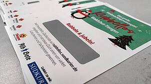 Ab 18. November gibt es die Rubbellose fürs 24. Waldshut-Tiengener Weihnachtsgewinnspiel.