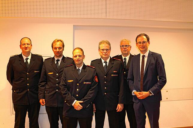 Die neue Führungsmannschaft der Bräunlinger Gesamtwehr: Andreas Peter (von links) (1. Stellvertreter), Michael Becker (2. ...