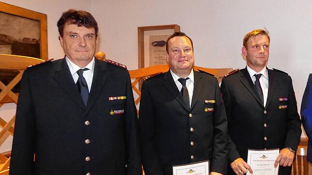 Das Kommando der Feuerwehr Dogern (von links): Kommandant Andreas Rogg und seine Stellvertreter Andreas Maier und Martin Behrendt.