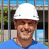 Mike Vivas y Kerner auf der Baustelle des Asisi Panoramas.