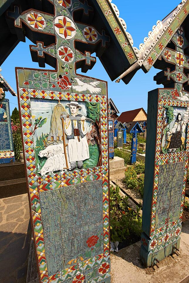 Der Lustige Friedhof, &bdquo;Cimitirul Vesel&ldquo; in Rumänien.