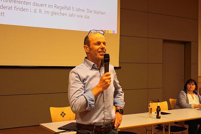 Jürgen Vetter stellt sich seinen Mitbürgern im Rahmen seiner Kandidatur für das Amt des Ortsreferenten vor.