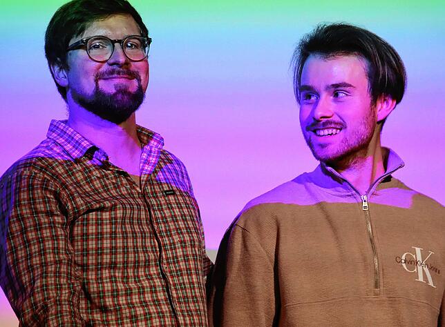 Johannes Knott (links) und Jonas Atzenhofer – Die Macher des coolen Neujahrsempfangs waren sichtlich stolz über ihr Werk und überwältigt ...