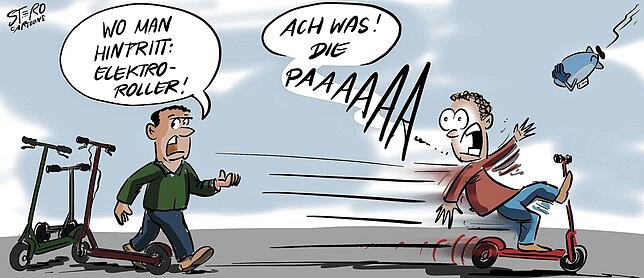 Bild 12: Die Karikatur der Woche: Wie weit weg ist noch zu nah dran?
