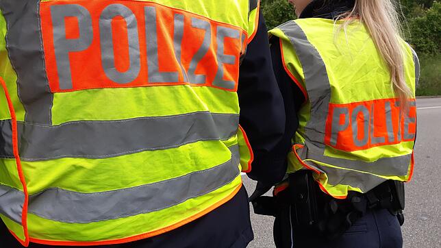Zwei Polizeibeamte bei einer Kontrolle. (Symbolbild)