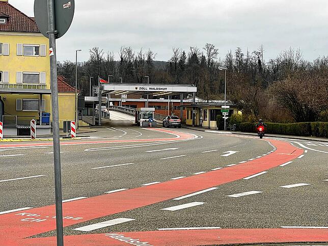 Grenzübergang Waldshut-Koblenz am 8. Januar 2024.