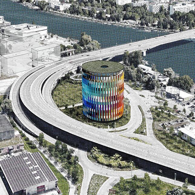 So soll es aussehen: Der Rundturm, in dem das Asisi-Panorama gezeigt wird, wird rund 50 Meter hoch. Es wird eine der größten Holzbauten ...