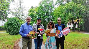 Sie freuen sich auf eine entspannte Atmosphäre und kulinarische Erlebnisse beim Streetfood-Markt (von links): Bürgermeister Frank ...