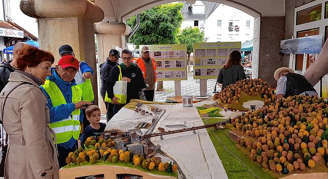 Die Ausstellung der Heimat- und Geschichtsvereins Wurzelsucher unter den Arkaden gegenüber der Bibliothek stößt auf reges Interesse bei ...