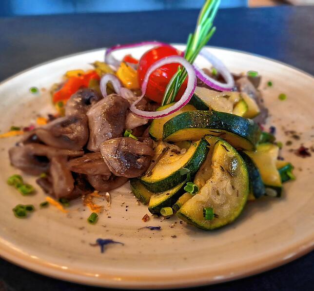 Das gegrillte Gemüse.