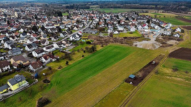 Das Baugebiet Hübschäcker am nördlichen Ortsrand von Böhringen. Auf der Wiese im Vordergrund ist die weitere Bebauung geplant, für die ...