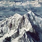 Das Montblanc-Massiv in den Westalpen.