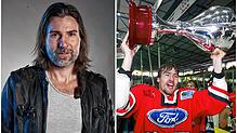 Andreas Renz ist ehemaliger Eishockey-Star, gewann etwa mit den Kölner Haien einen Meisterschaftspokal (rechts). Mittlerweile lebt er ...