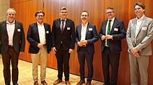 Verbandsvorsitzender Martin Kistler (dritter von links) mit seinen Stellvertretern (von links): Peter Schanz, Thomas Auer, Jörg Lutz, ...