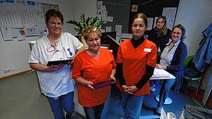 In der Einsatzzentrale der Sozialstation St. Martin in Bad Säckingen (v.l.): Manuela Blümlein, Johanna Pietrosz, Chantal Holler, ...
