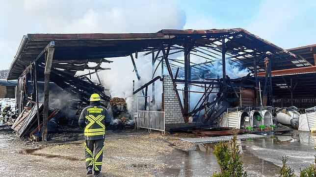 Bild 3: Bilder vom Großbrand eines Ökonomiegebäudes in Orsingen