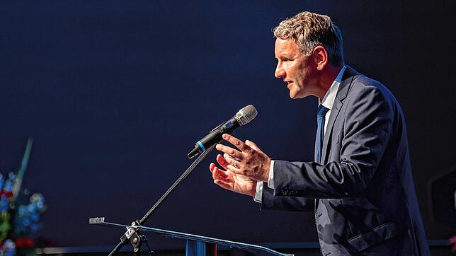 Björn Höcke, Chef der AfD-Thüringen, spricht in der Rottweiler Stadthalle.