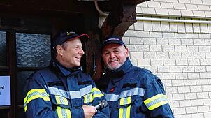 Kommandant Gerd Wimmer und Bürgermeister Rudolf Fluck (von links), hier im Bild bei der Hauptprobe 2024. Foto: Putschbach