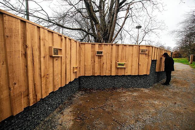 Parkdirektor Roland Hilgartner an der neuen Vogelbeobachtungsstation, die in der Winterpause direkt nach dem Damwildgehege aufgebaut wurde.