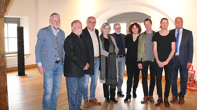 Angereist aus Waldshut-Tiengen: Die Künstler (von links) Peter Schütz, Josef Briechle, Wolfgang Mussgnug (Nördlingen), Ilse Werner, ...