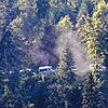Die Suche geht weiter: Mannschaftswagen der Polizei fahren zum Einsatz durch den Wald in der Nähe von Oppenau.