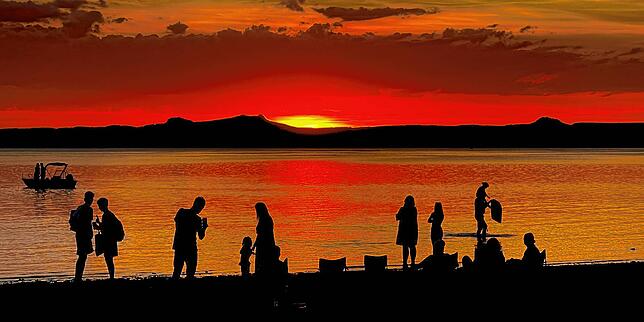 Der berühmte Sonnenuntergang am Campingplatz Sandseele.