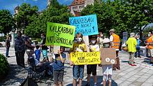 Auch Kinder aus Neidingen und Thiergarten haben etwas zu sagen. Sie sind klar gegen den Kalkabbau.