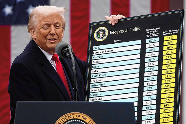 US-Präsident Donald Trump spricht während einer Veranstaltung zur Ankündigung neuer Zölle im Rosengarten des Weißen Hauses. Nun hat ein ...