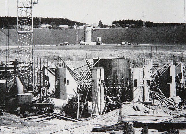 Der Bau des Eggbergbeckens. Bild: Privat/Repro: Peter Schütz