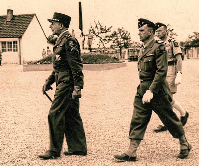 Auf Geheiß von General Jean de Lattre de Tassigny (links) haben französische Besatzungsoffiziere vor 75 Jahren den Befehl zur ...