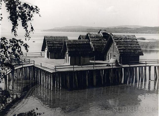 Das Pfahlbaumuseum in den 1950er Jahren.