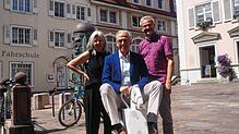 In Engen steigt am 23. Juli das Altstadtfest. Carnen Mangone von der Verwaltung, Bürgermeister Johannes Moser und Wirtschaftsförderer ...