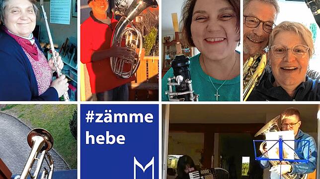 Auch Mitglieder der Stadtmusik Bonndorf haben sich an der &bdquo;Flashmob&ldquo;-Aktion am Sonntag beteiligt.