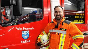 Florian Löffler aus Boll ist seit 2020 Kommandant der Freiwilligen Feuerwehr der Gemeinde Sauldorf.