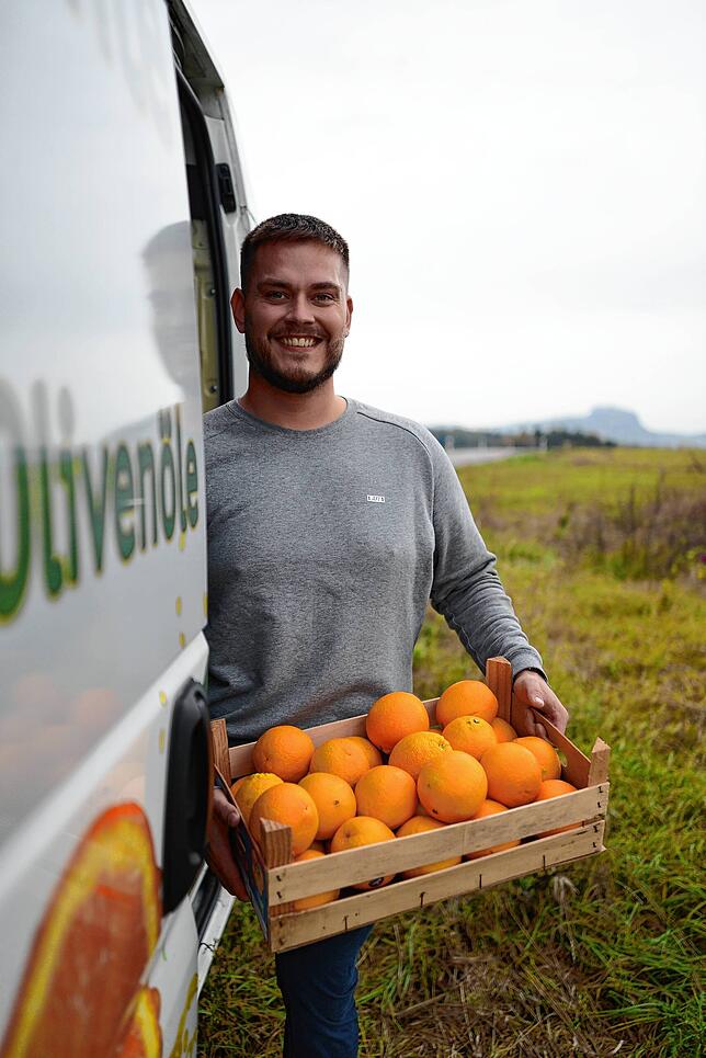 Die Orangen werden von Direktvermarktern wie Sören Wild verkauft.
