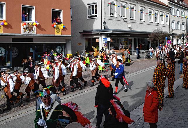 Bild 38: Bilder vom Narrenbaum-Umzug in Stockach mit Schaulustigen