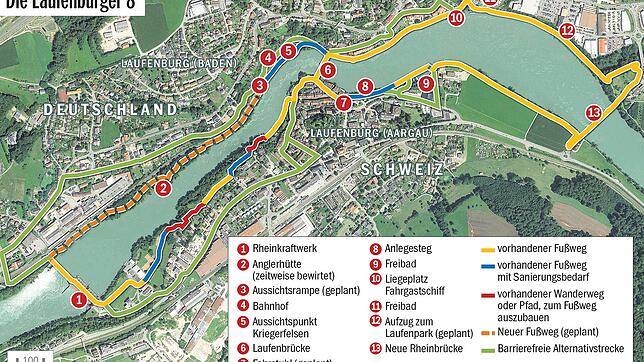 Bild : Die "Laufenburger Acht" soll ein schöner Weg am Rhein entlang werden – dafür sind aber noch eingie Arbeiten nötig