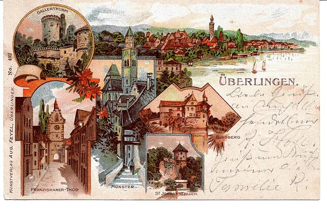 Von der Stadt der Tore und Türme war um 1880 nicht viel geblieben. Mit den Resten aber wurde kräftig geworben. Diese im Oktober 1901 in ...