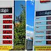 Der Unterschied bei den Preisen an der Shell-Tankstelle in Dogern vom Dienstag (links) zu Mittwoch liegt zwischen zehn und 20 Cent pro ...