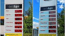 Der Unterschied bei den Preisen an der Shell-Tankstelle in Dogern vom Dienstag (links) zu Mittwoch liegt zwischen zehn und 20 Cent pro ...
